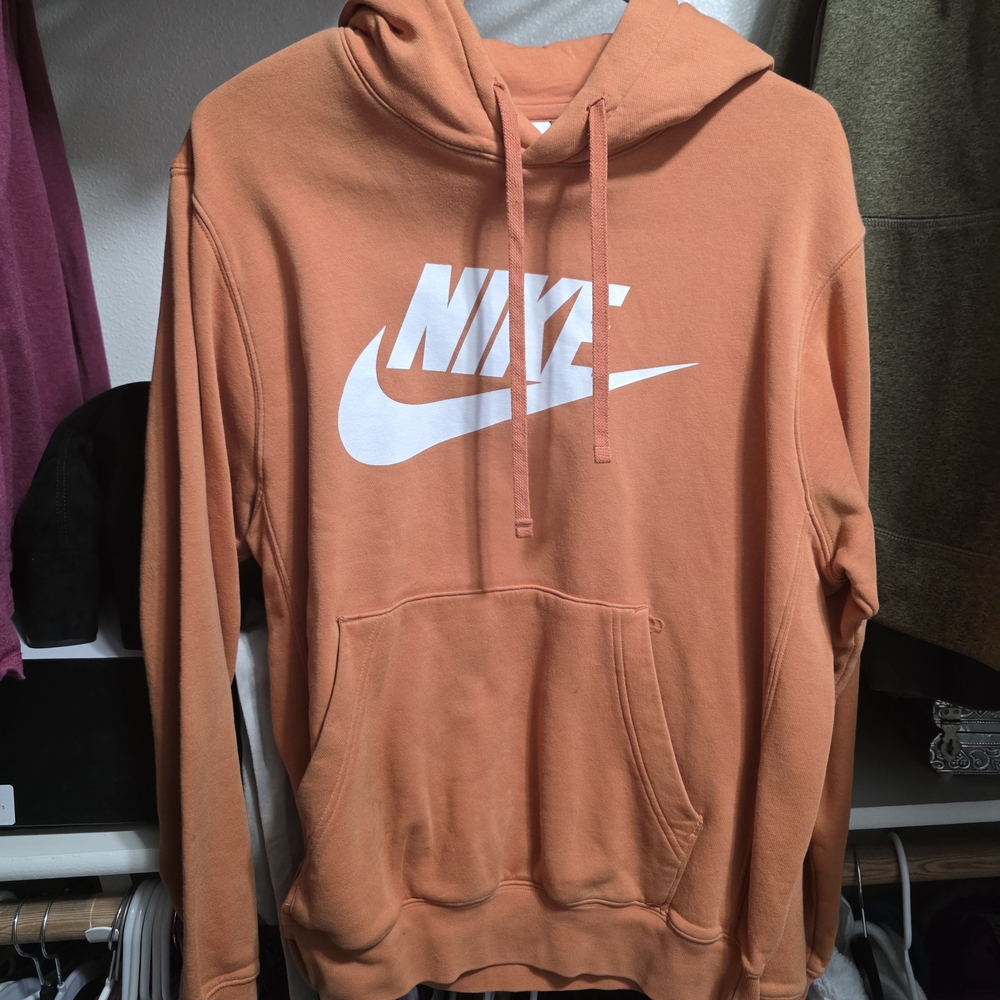 Nike Men's Hoodie in Orange with White Logo